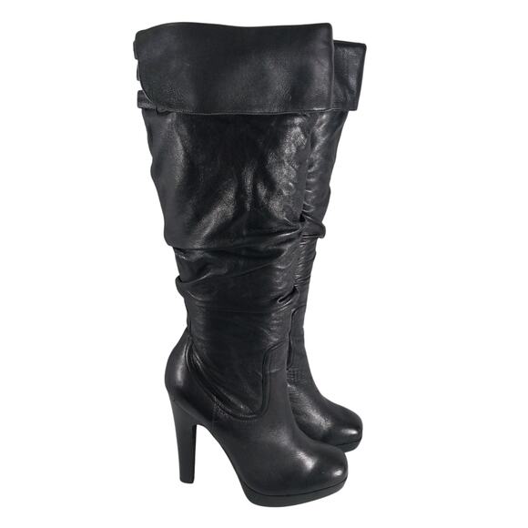 JESSICA SIMPSON! YANA BLACK SUPER SOFT GENUINE LEATHER SCRUNCHY BOOTS! SZ 7.5B - Picture 13 of 13